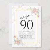 Invitation 90e anniversaire Blush Floral (Devant)
