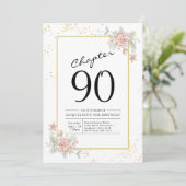 Invitation 90e anniversaire Blush Floral (Debout devant)
