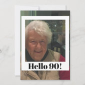 Invitation 90e anniversaire cadre photo moderne chic (Devant)