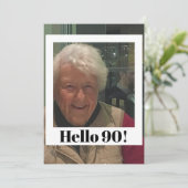 Invitation 90e anniversaire cadre photo moderne chic (Debout devant)