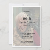 Invitation 90e anniversaire cadre photo moderne chic (Dos)