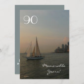 Invitation 90e anniversaire Célébration/navigation au coucher (Devant / Derrière)
