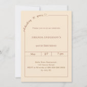 Invitation 90e anniversaire champagne or simple moderne (Devant)