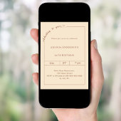 Invitation 90e anniversaire champagne or simple moderne