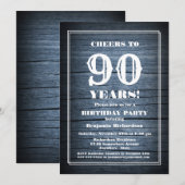 Invitation 90e anniversaire Country Wood Party (Devant / Derrière)