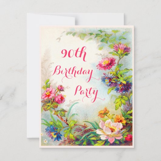 Invitation 90e anniversaire Dahlias and Peonies Jardin victor (Devant)