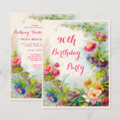 Invitation 90e anniversaire Dahlias and Peonies Jardin victor (Devant / Derrière)