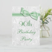 Invitation 90e anniversaire Damask and Faux Bow (Debout devant)