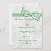 Invitation 90e anniversaire Damask and Faux Bow (Dos)