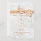 Invitation 90e anniversaire Damask and Faux Bow (Dos)