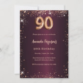 Invitation 90e anniversaire de la Bourgogne or rose (Devant)