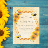Invitation 90e anniversaire des abeilles de tournesols rustiq