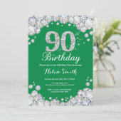Invitation 90e anniversaire Diamant vert et argent (Debout devant)