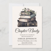 Invitation 90e | Anniversaire du livre victorien vintage (Devant)