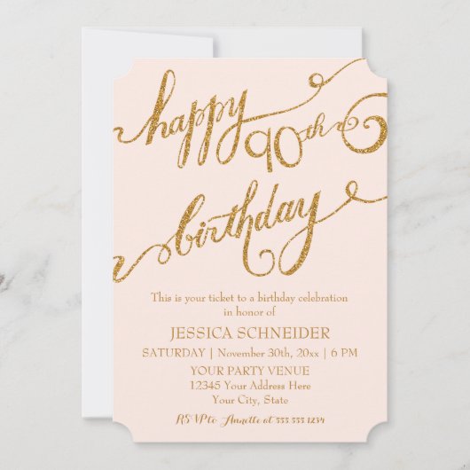 Invitation 90e anniversaire du Ninetieth (Devant)