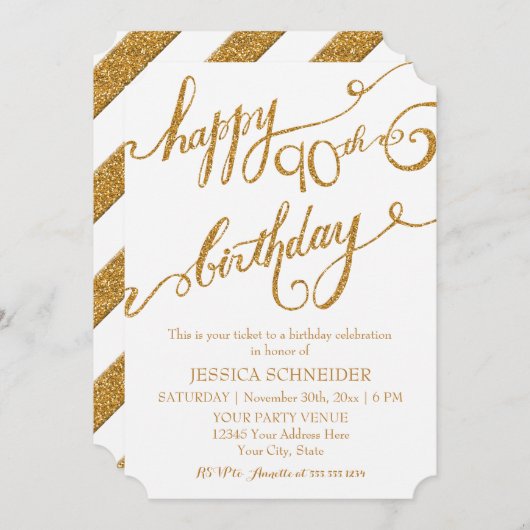 Invitation 90e anniversaire du Ninetieth (Devant / Derrière)