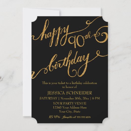 Invitation 90e anniversaire du Ninetieth (Devant)