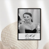 Invitation 90e anniversaire Elégant Monogramme photo Annivers