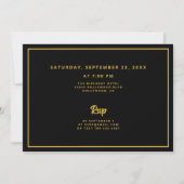 Invitation 90e anniversaire Elegant Photo Black Gold (Dos)
