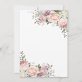 Invitation 90e anniversaire Élégante calligraphie rose roses (Dos)