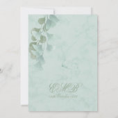 Invitation 90e anniversaire Eucalyptus Chic Géométrique Éléga (Dos)