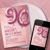 Invitation 90e anniversaire Femme Rose Gold