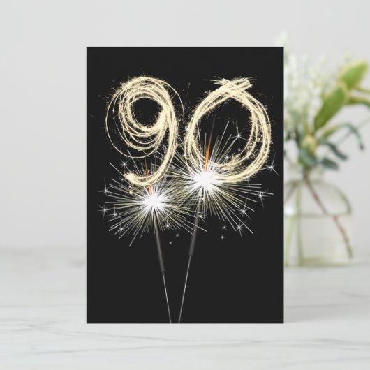 Invitation 90e anniversaire fête Sparkler (Debout devant)