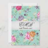 Invitation 90e anniversaire Floral Rose Anniversaire personne (Dos)