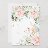 Invitation 90e anniversaire floral Rose rose or élégant (Dos)