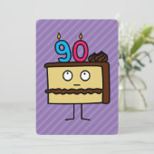 Invitation 90e anniversaire gâteau aux bougies (Debout devant)