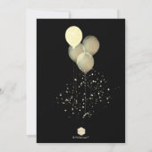 Invitation 90e anniversaire Gold Parties scintillant Ballons  (Dos)