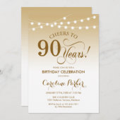 Invitation 90e anniversaire - Gold White (Devant / Derrière)