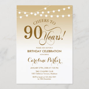 Invitation 90e anniversaire - Gold White