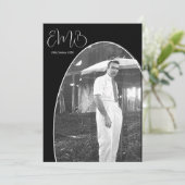 Invitation 90e anniversaire Homme Photo Monogramme élégant An (Debout devant)