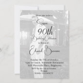 Invitation 90e anniversaire Homme Photo Monogramme élégant An (Dos)