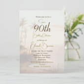 Invitation 90e anniversaire Homme Tropical Vintage Palm Anniv (Debout devant)