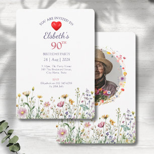 Invitation 90e anniversaire Jardin Floral Wild Meadow Photo