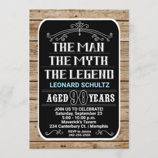 Invitation 90e anniversaire L'homme Le mythe La légende 90 an