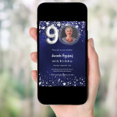 Invitation 90e anniversaire marine bleu argent étoiles photo 