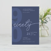 Invitation 90e anniversaire Marine minimaliste moderne (Debout devant)