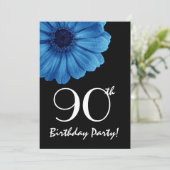 Invitation 90e anniversaire Modèle Blue Daisy (Debout devant)