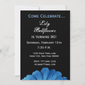 Invitation 90e anniversaire Modèle Blue Daisy (Dos)