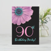 Invitation 90e anniversaire Modèle - Daisy rose (Debout devant)