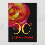 Invitation 90e anniversaire Modèle - Rose rouge et jaune<br><div class="desc">Cette rose rouge et jaune est une jolie et élégante façon de faire invitation aux gens à un 90ème anniversaire de fête. Tout le texte est entièrement personnalisable. Vous pouvez expérimenter différents types de papier en cliquant sur l'onglet "Options d'invitation" dans le coin supérieur droit. Bien que ce design soit...</div>