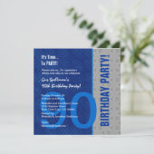 Invitation 90e anniversaire Moderne Bleu et Argent S306 (Debout devant)
