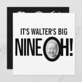 Invitation 90e anniversaire NEUF OH! photo mono noir blanc (Devant / Derrière)