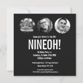 Invitation 90e anniversaire NEUF OH! photo mono noir blanc (Dos)