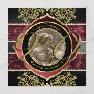 Invitation 90e anniversaire Ninetieth Gold Ruby Gems