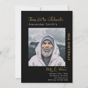 Invitation 90e anniversaire Noir