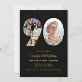 Invitation 90e anniversaire Numéro 90 Photo Collage moderne N (Devant)